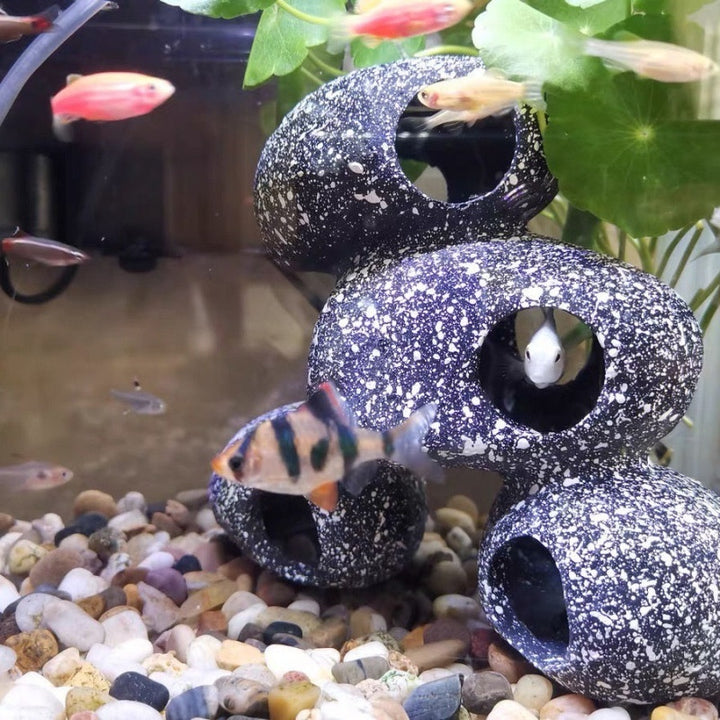 Fish Tank Stone View Decorative Landscaping Fish