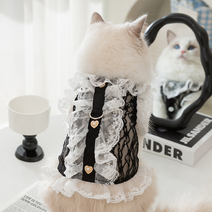 Lace Traction Vest Puppy Kittens Thin Pet Cat Clothing