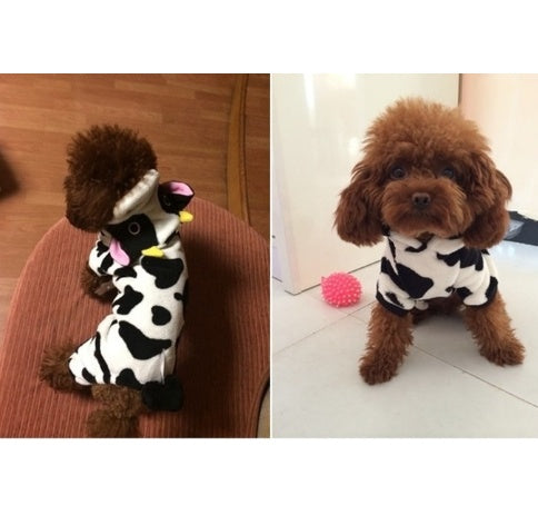New Pet Dog Cat Coat Warm Cow Costume