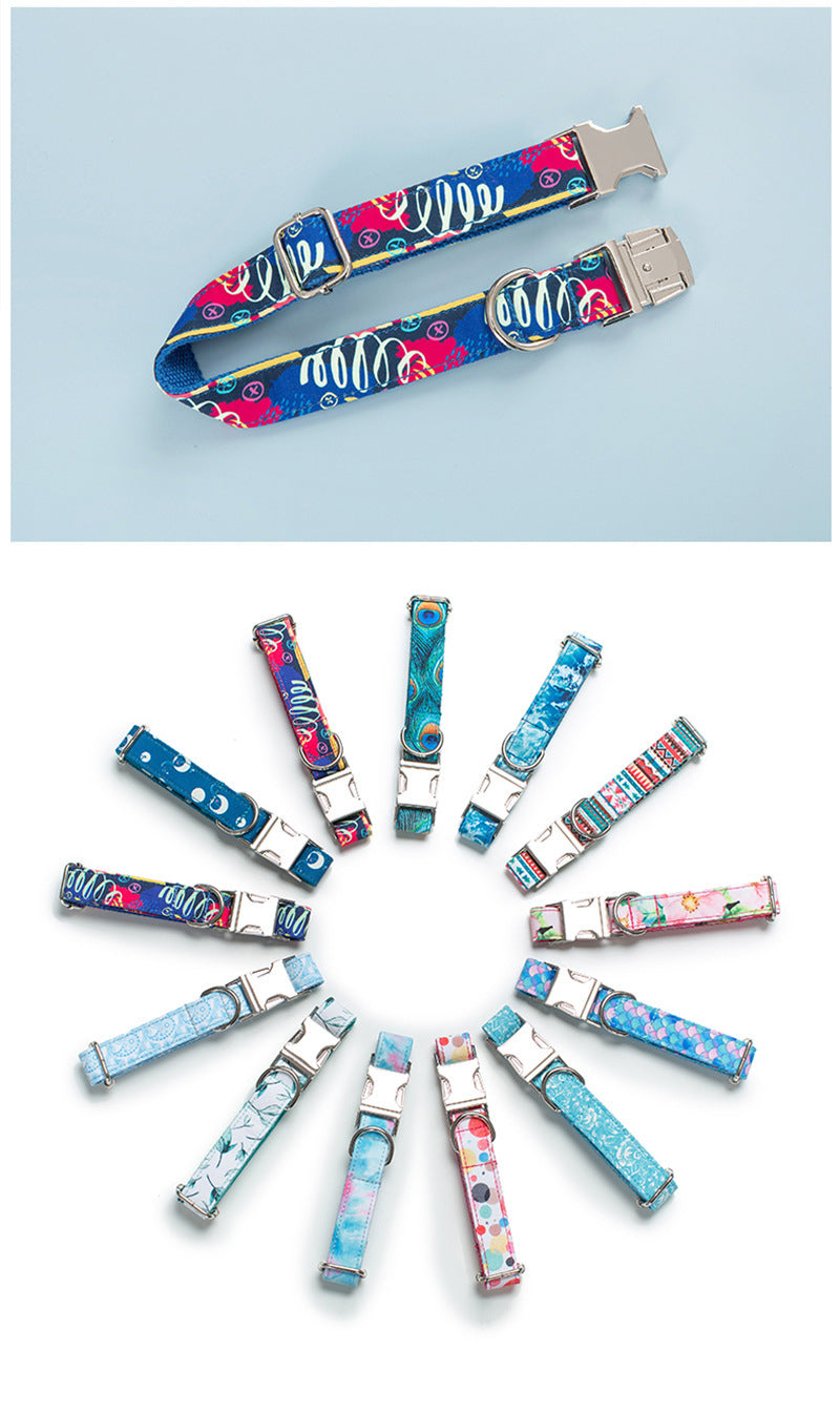 Dog Collar Pet Leash Dog Bow Set