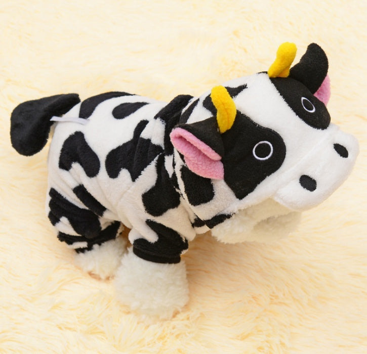 New Pet Dog Cat Coat Warm Cow Costume