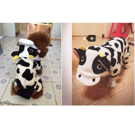 New Pet Dog Cat Coat Warm Cow Costume