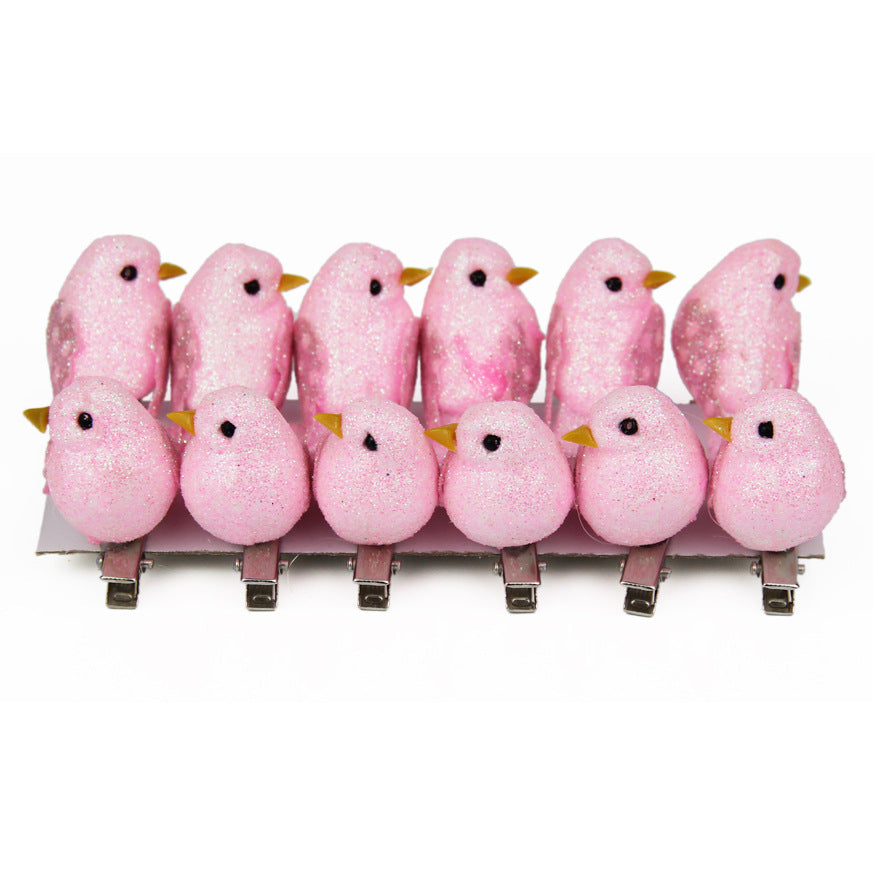 Christmas Supplies Microscopic Decoration Props Simulation Bird 12pcs