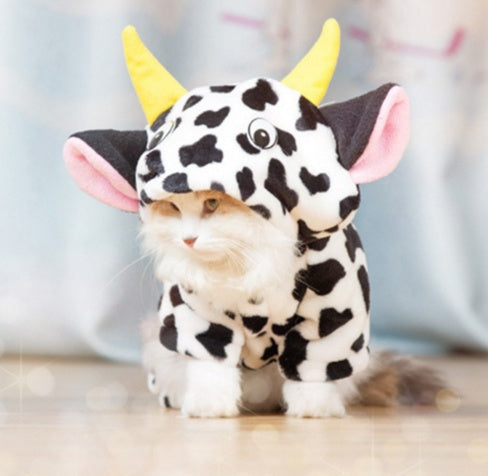 New Pet Dog Cat Coat Warm Cow Costume