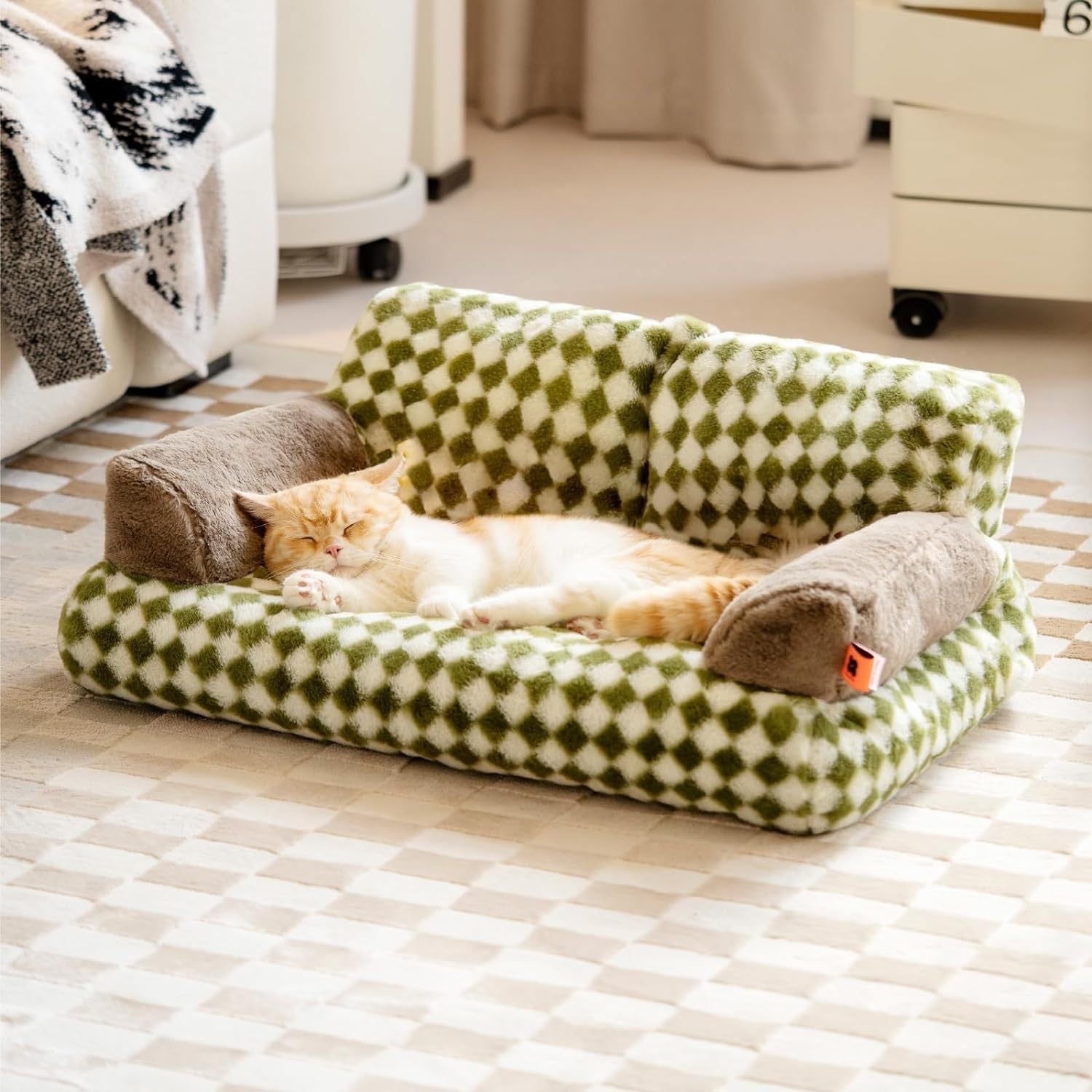 Fluffy Cat Couch  Washable Pet Couch Bed For Cats