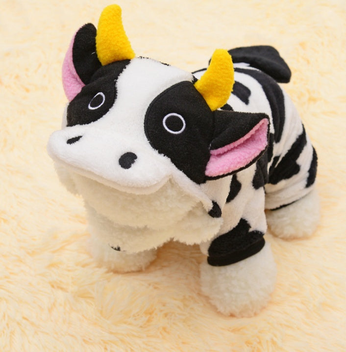 New Pet Dog Cat Coat Warm Cow Costume