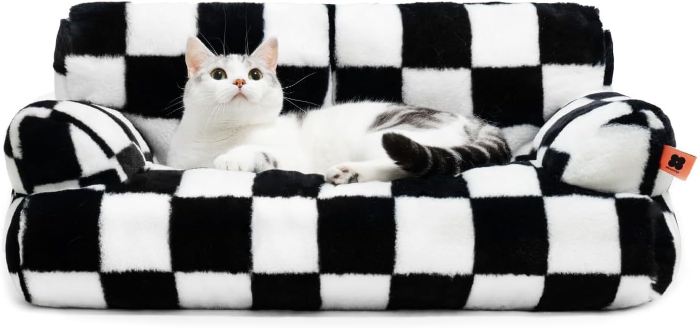 Fluffy Cat Couch  Washable Pet Couch Bed For Cats