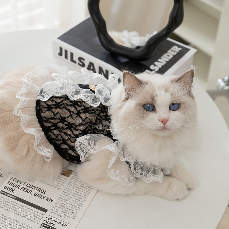 Lace Traction Vest Puppy Kittens Thin Pet Cat Clothing