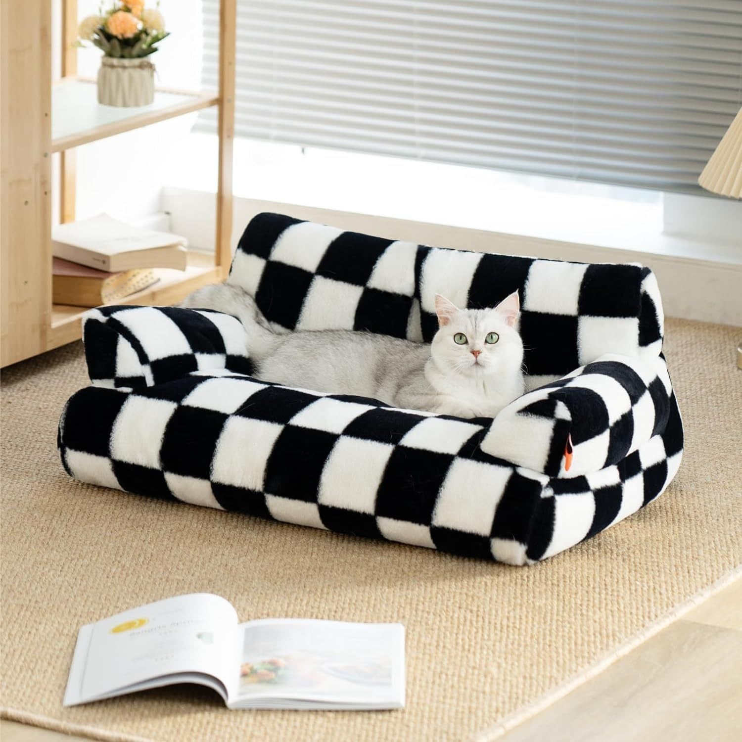 Fluffy Cat Couch  Washable Pet Couch Bed For Cats