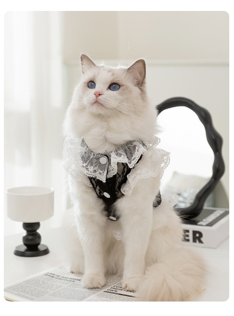 Lace Traction Vest Puppy Kittens Thin Pet Cat Clothing