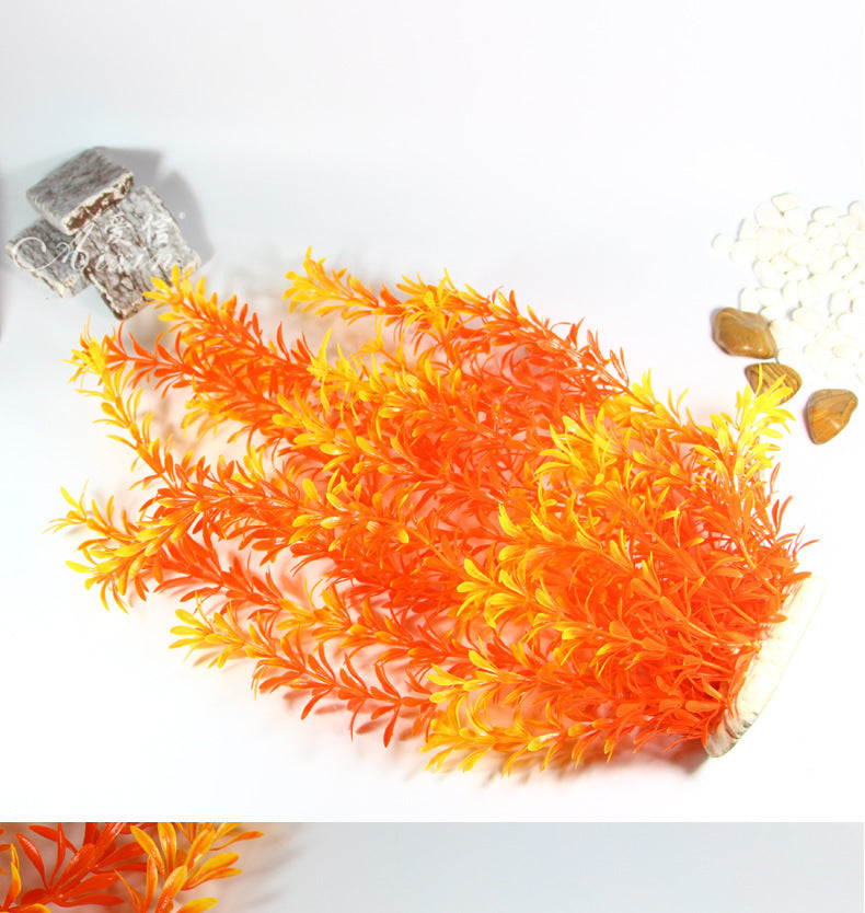 Yellow Simulation Aquatic Plants Fish Tank Landscaping Package