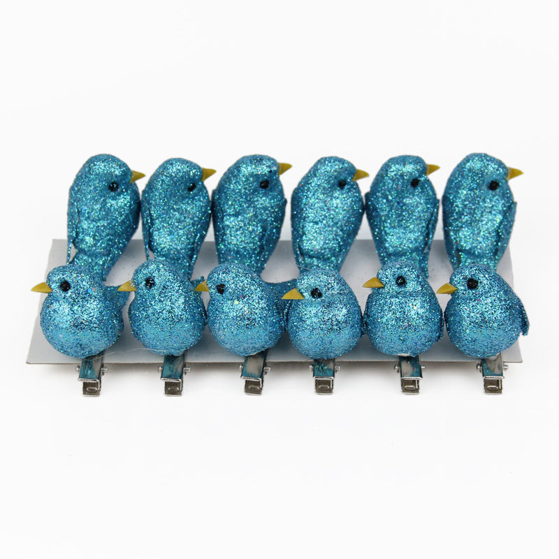 Christmas Supplies Microscopic Decoration Props Simulation Bird 12pcs